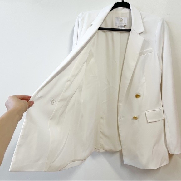 House of Harlow 1960 White Oversized Blazer Gold Buttons - Picture 4 of 12